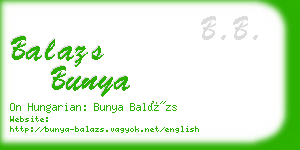 balazs bunya business card